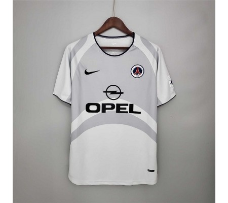 Paris St Germain 01/02 Away White&Grey Soccer Jersey